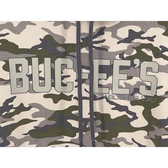 BUC-EE'S Camo Hoodie Adult Large Graphic Print Front/Back Souvenir Sweatshirt - Picture 2 of 12